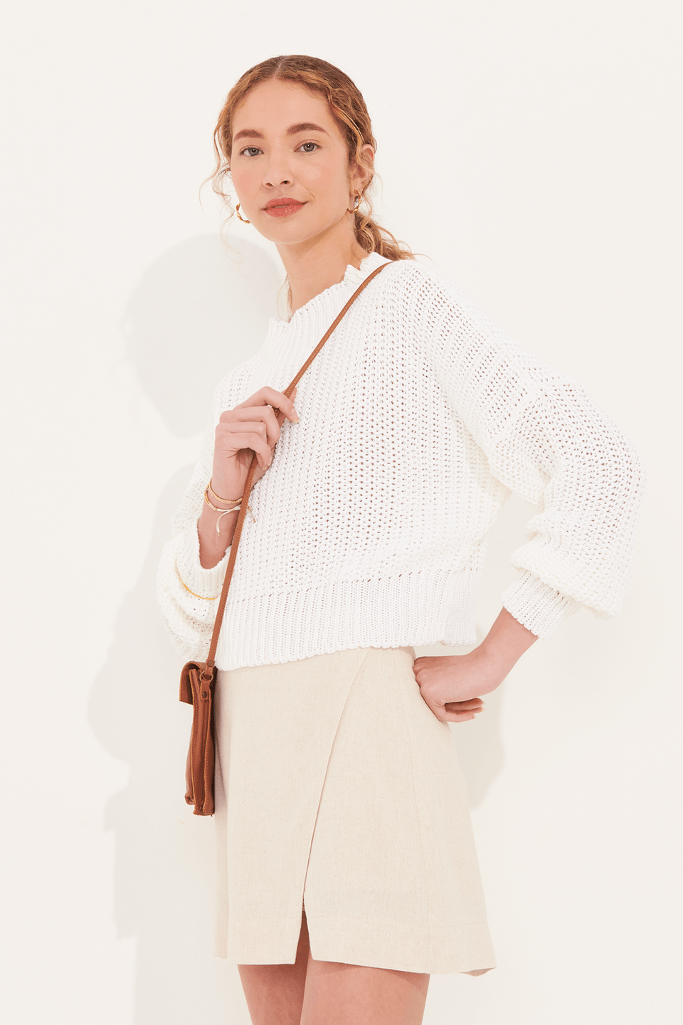 Casaco Tricot Gola Bia