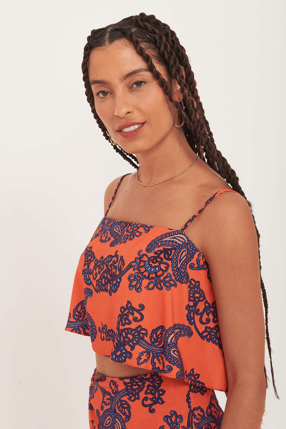 Cropped Liza Costas Nua Estampa Flora Astral — Garage Rio