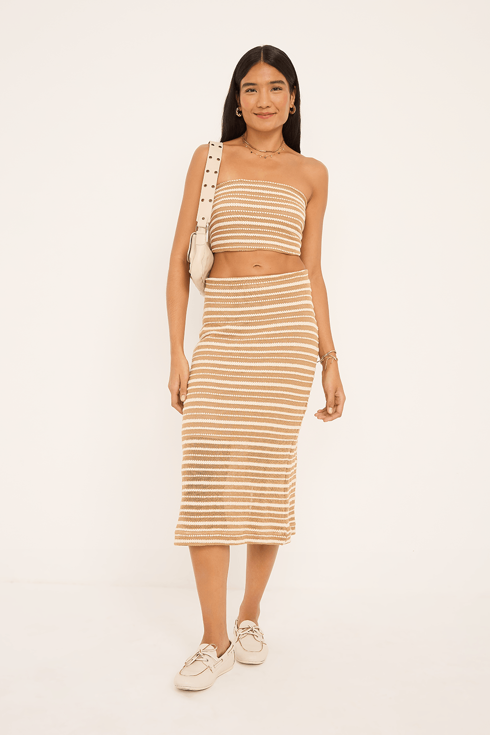 Saia Reta Ana Malha Tricot Midi — Garage Rio