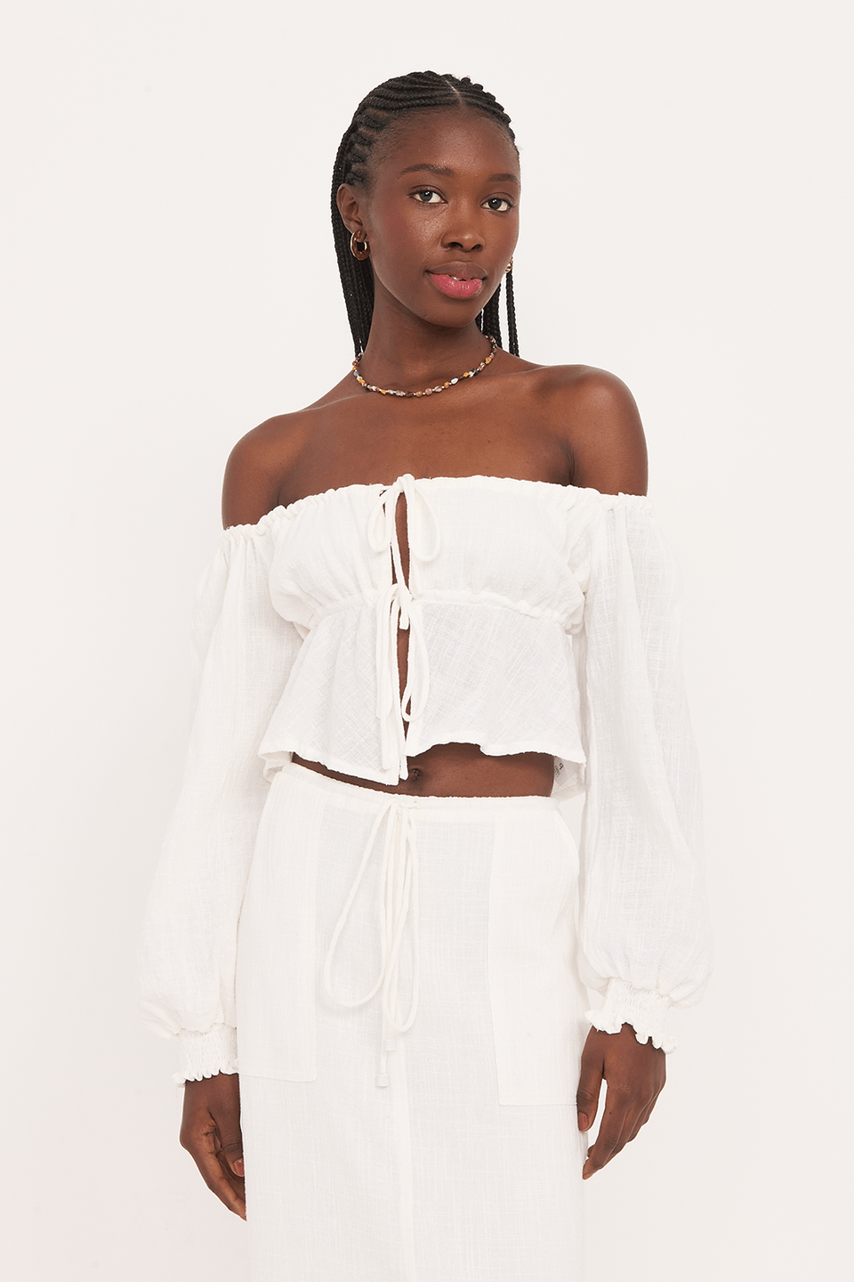 Blusa Liz Amarração Frontal Punho Lastex