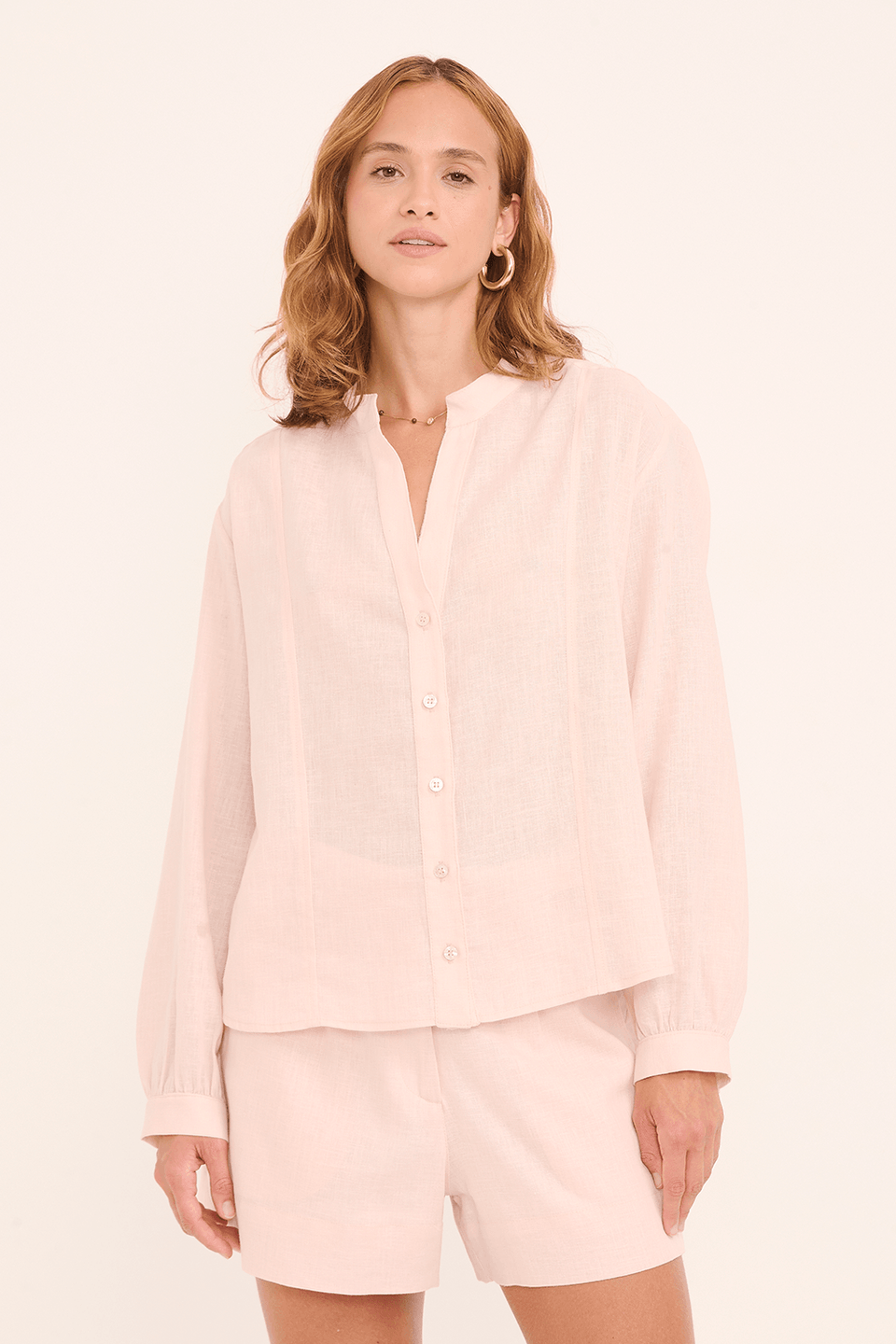 Camisa Ilana Decote V Raglan Punho Fixo